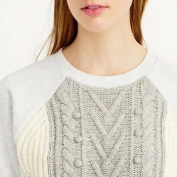 J crew Knit Wool Pom Pom Sweater Grey Sweatshirt S - Picture 2 of 5